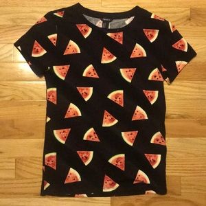 Watermelon print basic tee